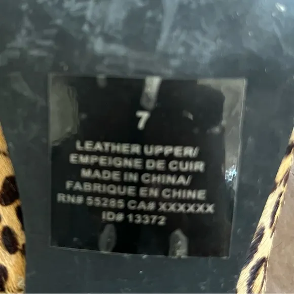 Express Leather Pony Hair Leopard/Cheetah Print Open Toe Stilettos