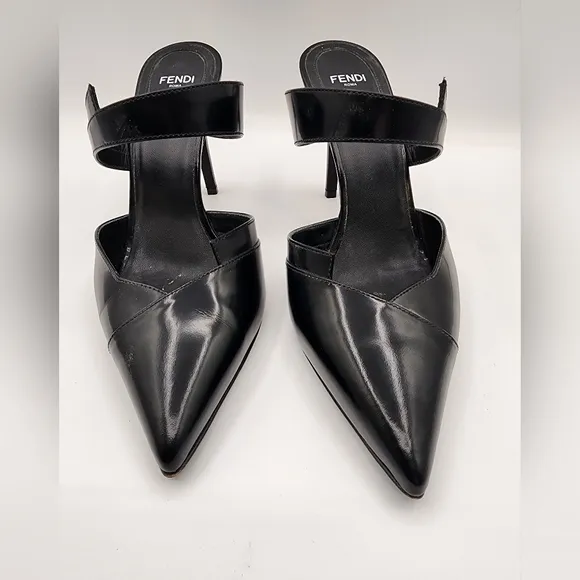 Fendi Women's Black Mules - Size 39