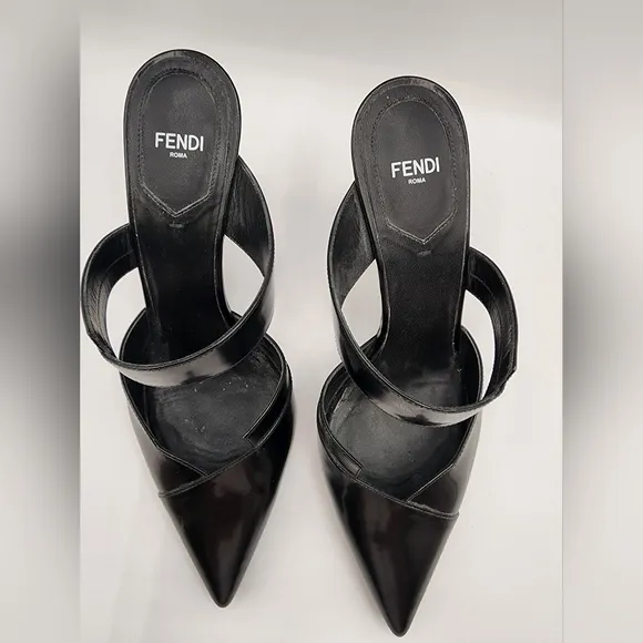 Fendi Women's Black Mules - Size 39