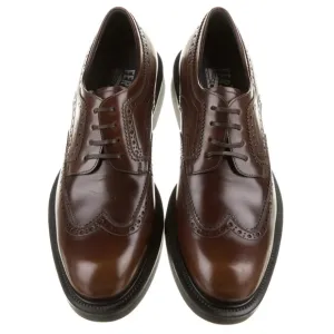 Ferragamo Dark Brown Leather Donegal Brouges, Size 12