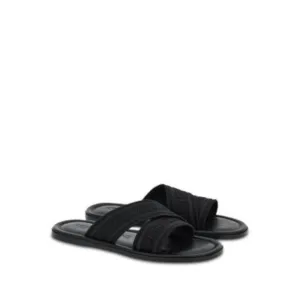 FERRAGAMO Womens Black Asymmetric Strap Laurene Open Slide Sandals Shoes 9