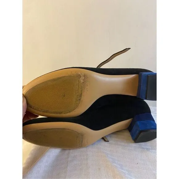 Ferrango Made in Italy black blue dancing shoes 1.5” heel 9b #77553b40