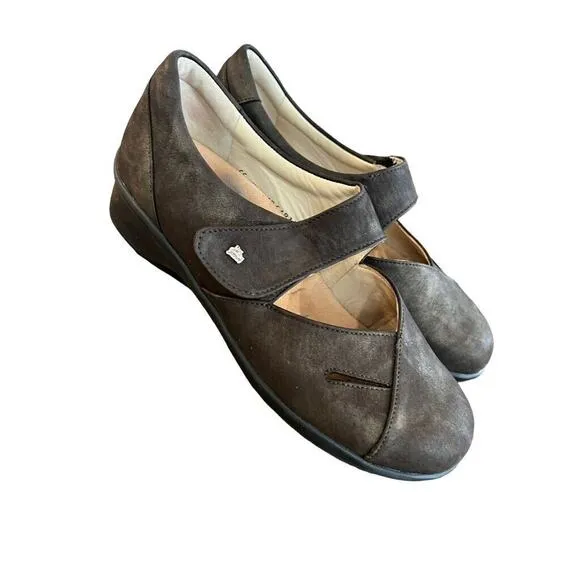 Finn Comfort Aquila Brown Nubuck Mary Jane Shoes 8.5 (US) 6.5 Germany