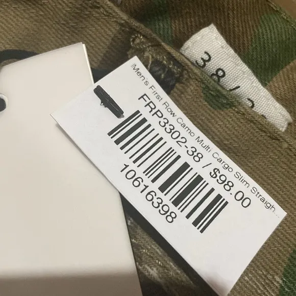 First Row Men’s Camo Multi Cargo Slim Straight Pants | Brand New