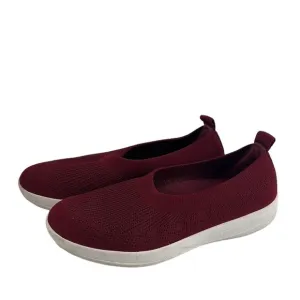 Fitflop uberknit Slip On Ballerina Shoes berry burgandy comfort active sz 7