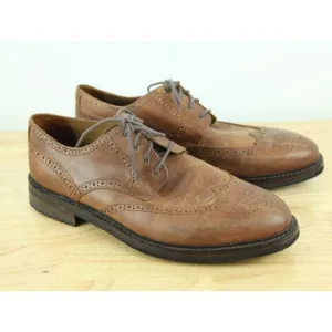 FLAW POLO RALPH LAUREN Men’s 15D Norbeck Wingtip Lace Up Shoes Brown Leather