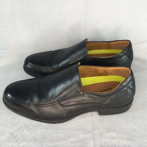 Florsheim Mens Comfortech OrthoLite Black Leather Slip-On Dress Shoes 13D‎