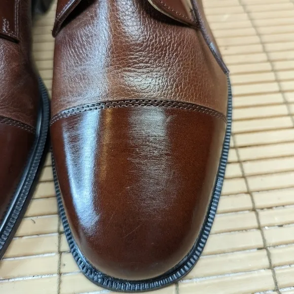 Florsheim Oxford &quot;Chase&quot; Men's Cognac Brown Pebbled Leather  Shoes K18150   sz 9