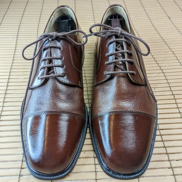 Florsheim Oxford &quot;Chase&quot; Men's Cognac Brown Pebbled Leather  Shoes K18150   sz 9