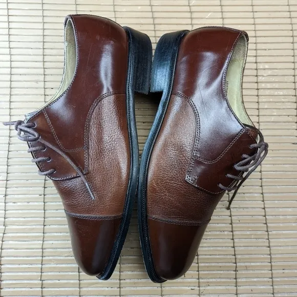 Florsheim Oxford &quot;Chase&quot; Men's Cognac Brown Pebbled Leather  Shoes K18150   sz 9