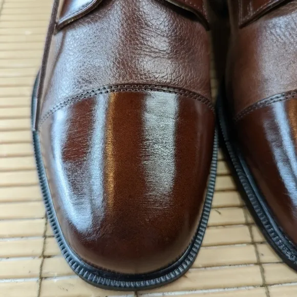 Florsheim Oxford &quot;Chase&quot; Men's Cognac Brown Pebbled Leather  Shoes K18150   sz 9