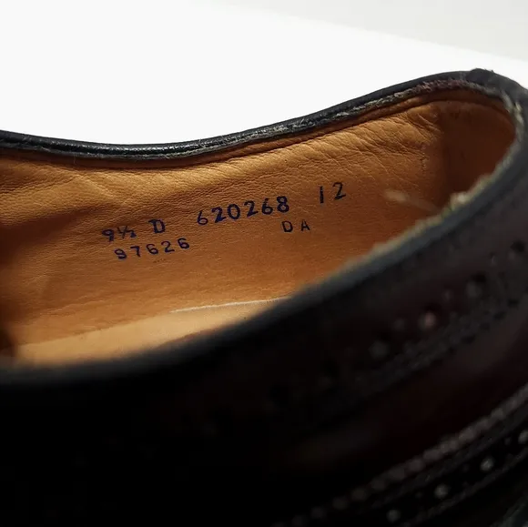 Florsheim Royal Imperial Mens Cordovan Wingtip Shoes Size 9.5 D V Cleat 97626
