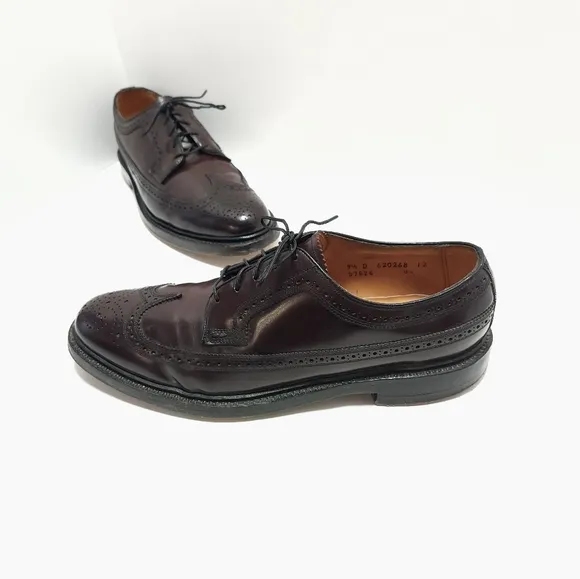 Florsheim Royal Imperial Mens Cordovan Wingtip Shoes Size 9.5 D V Cleat 97626
