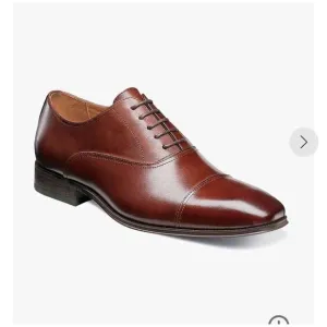 Florsheim Men's 10.5 Corbetta Cap Oxford Leather Shoes 11528-221 Cognac Brown
