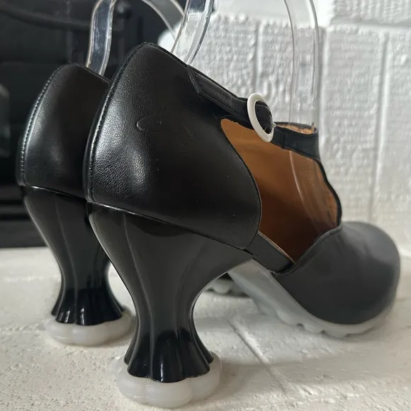 Fluevog NEW W/O BOX Cosmos Opposition black/white sole sexy side-buckled heel -8