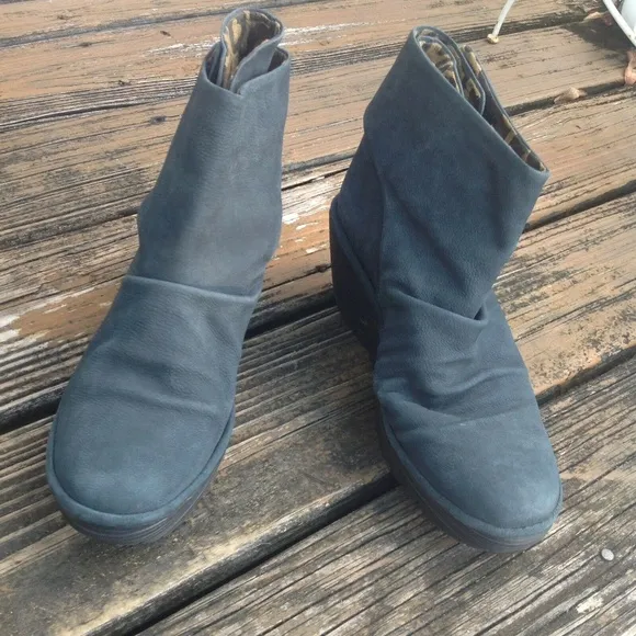 Fly London Green Brown Suede Ankle Lace Boots Booties Size 7.5 8 EUR 38 Shoes