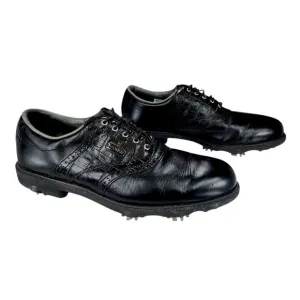 Footjoy Dryjoys Tour Golf Shoes sz 10M Mens Saddle Black Leather Alligator 53726