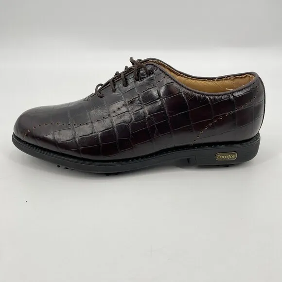 FOOTJOY Europa Collection Brown Alligator Crocodile Skin Leather Golf Shoes Sz 7