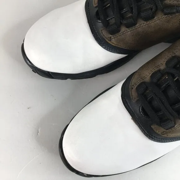 Footjoy GreenJoy Leather Athletic Golf Shoe Mens Size 8 45516 White Brown Black