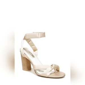 Franco Sarto Shoes Franco Oma Block Heel Dress Sandal (Champagne ) Used Once