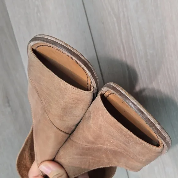 Free People Ankle Cut Out Mont blanc blaLeather shoes boots open toe sz 37/6.5-7