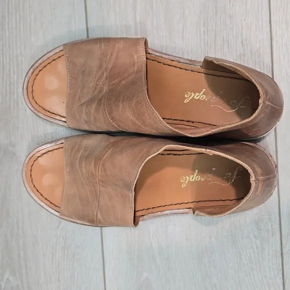 Free People Ankle Cut Out Mont blanc blaLeather shoes boots open toe sz 37/6.5-7