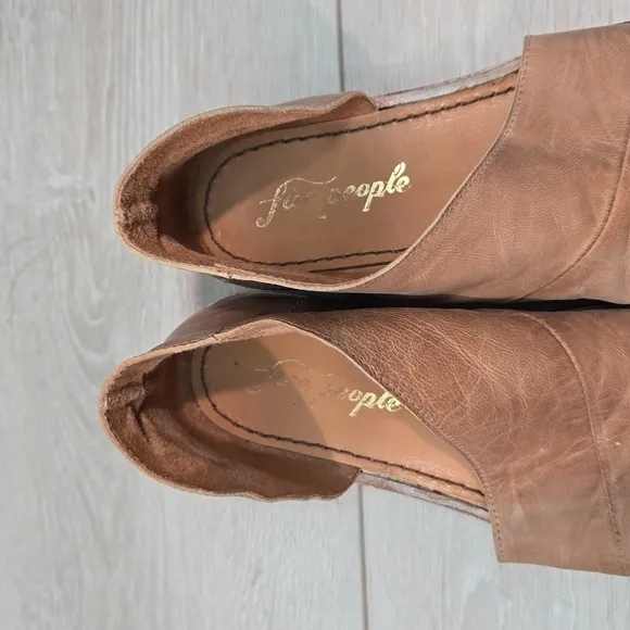 Free People Ankle Cut Out Mont blanc blaLeather shoes boots open toe sz 37/6.5-7