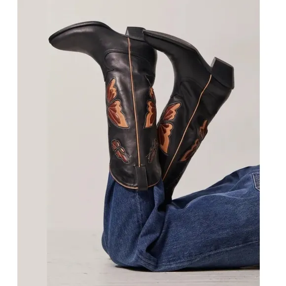 Free People JEFFREY CAMPBELL Mariposa Tall Western Boots Size 8