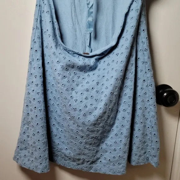 Free People Tie-Back Mini Dress | Eyelet Dress | Spring Dress | Size Large