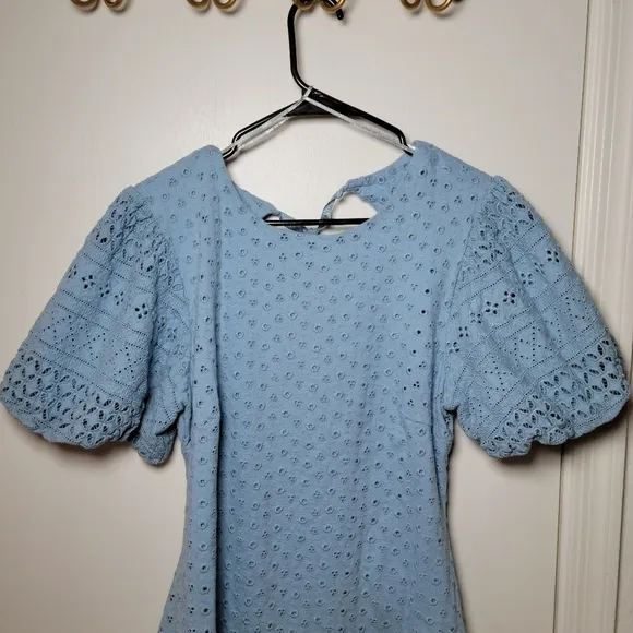 Free People Tie-Back Mini Dress | Eyelet Dress | Spring Dress | Size Large