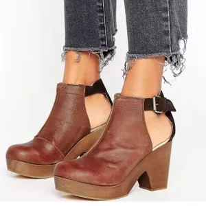 Free people womens Cedar Clog  Chestnut Leather shoes