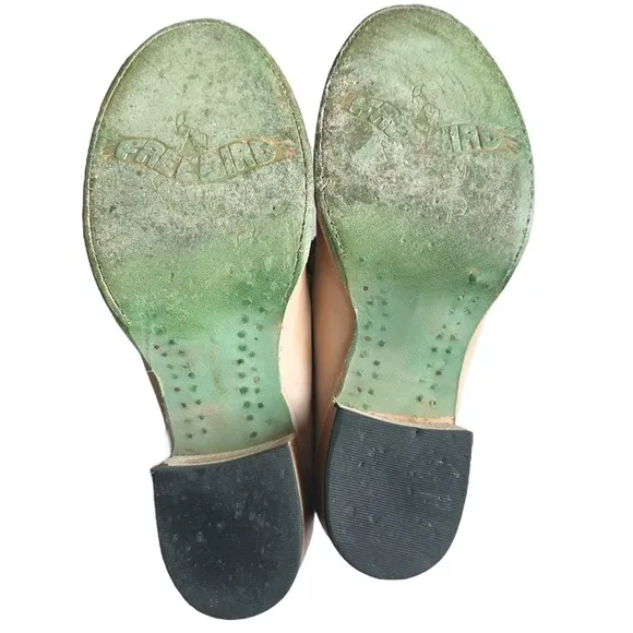 Freebird By Steve Collins All Leather Green Snake Skin Print Clog Mules