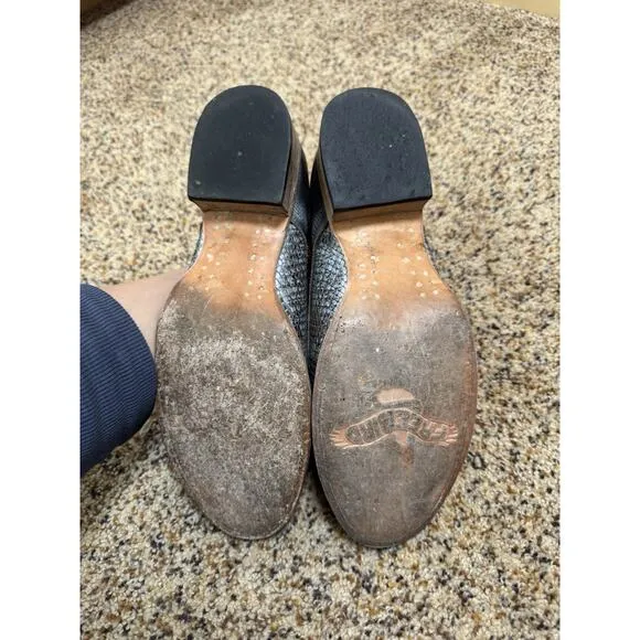 Freebird Mabel Shoes Oxford Multi Leather Brown/Black Grey Snake size 10