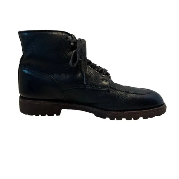 Frye Boots Men’s Size 10.5 Black Leather Made In USA Lace Up Apron Toe Shoes