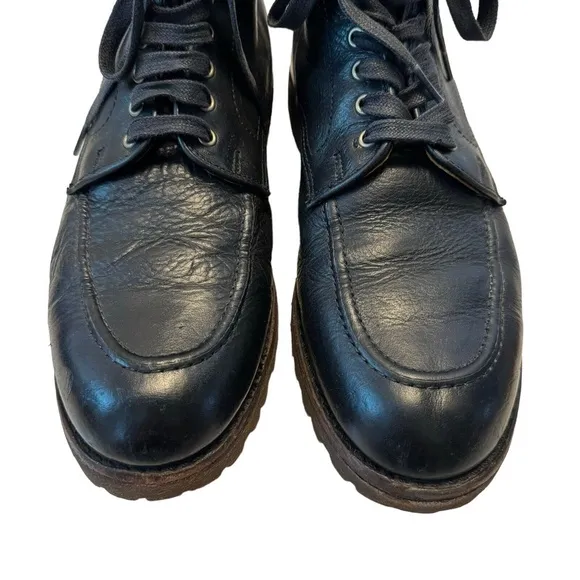 Frye Boots Men’s Size 10.5 Black Leather Made In USA Lace Up Apron Toe Shoes