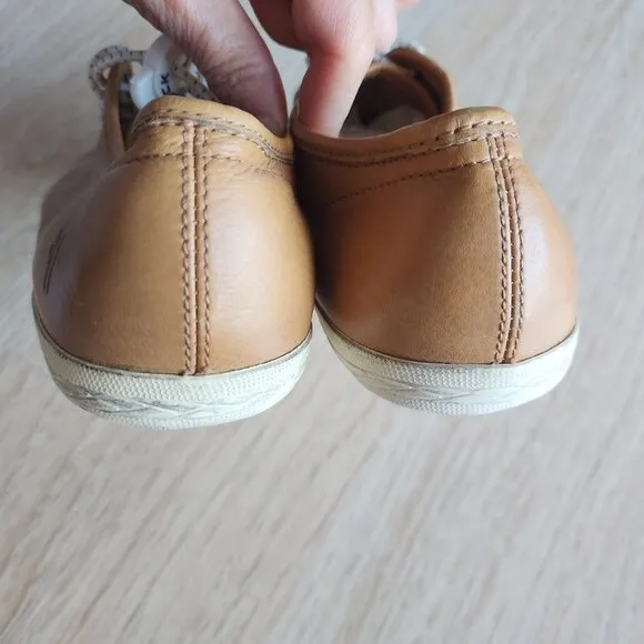 FRYE Chambers Tan Leather Low Top Lace-Up Shoes Sneakers Boy's Size 4