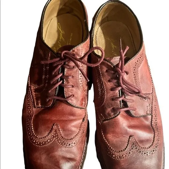 Frye James Wingtip Oxford Shoes Size 11.5 D Brown Distressed Leather 84625