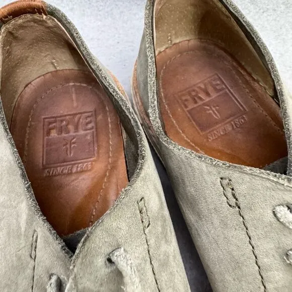 Frye Mens Gray Walker Low Lace Up Suede Fashion Sneaker Shoes Size 8