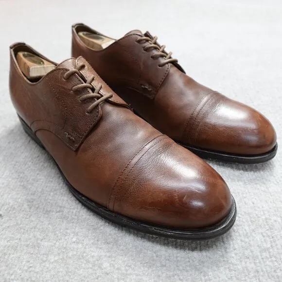Frye Mens Shoes 11D Brown Cap Toe Bowery