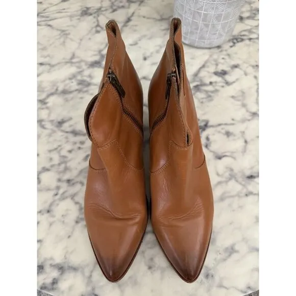 Frye Womens Jennifer Brown Leather Ankle Booties Shoes Size 10