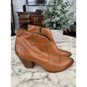 Frye Womens Jennifer Brown Leather Ankle Booties Shoes Size 10