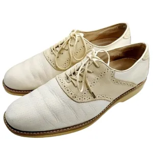 G H Bass PERRIS Casanova Mens Spectator shoes Size 13 D Leather Oxford Beige Tan