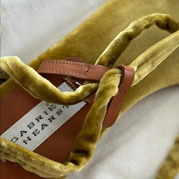 Gabriela Hearst Olive Green Velvet Sandals