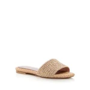 GEDEBE Womens Beige Wvoven Cassis Open Toe Slip On Slide Sandals Shoes 40