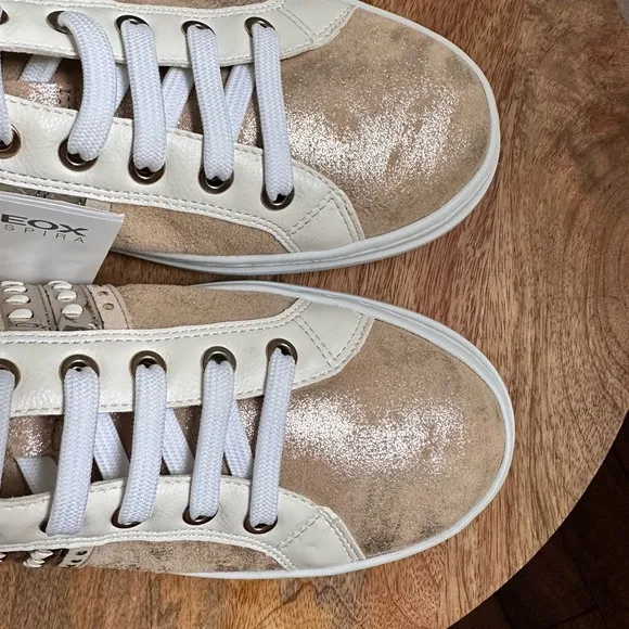 Geox Pontoise Mixed Leather Low-Top Sneakers sz: 9 NWT