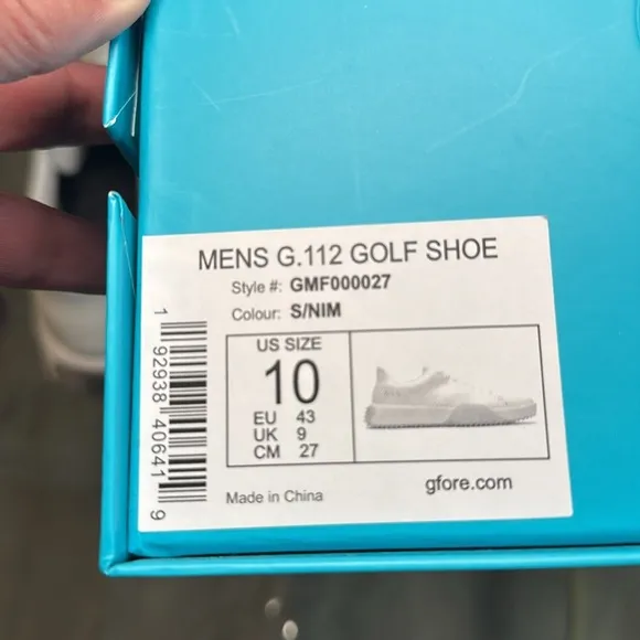G/Fore G.112 P.U. Leather Golf Shoes White Grey Men's SZ 10 (GMF000027)