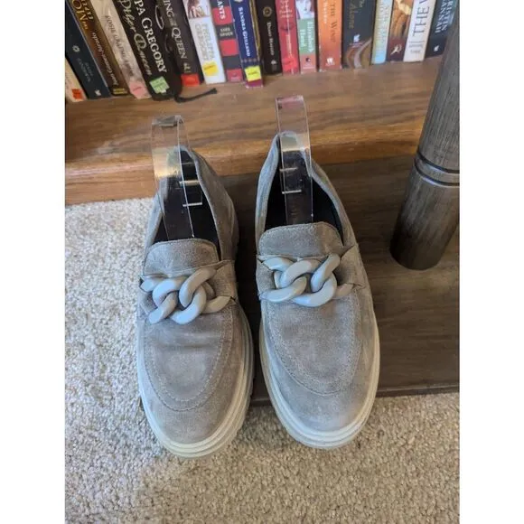 Gianluca Pisati Women’s EU 38 US 8 Grey Suede Platform Fashion Sneakers Shoes