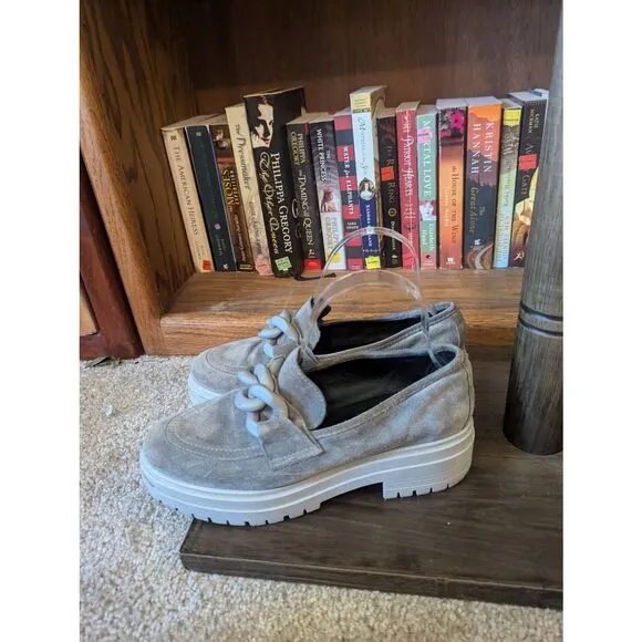 Gianluca Pisati Women’s EU 38 US 8 Grey Suede Platform Fashion Sneakers Shoes