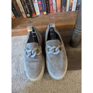 Gianluca Pisati Women’s EU 38 US 8 Grey Suede Platform Fashion Sneakers Shoes