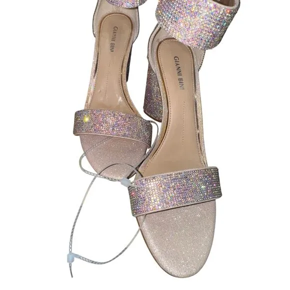 Gianni Bini Ronilynn Bling Heels 10 | Rhinestone Prom Bridal Y2K Glam Shoes
